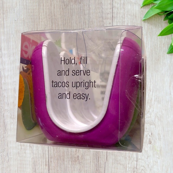 Joie Limited Rainbow Taco 4 Pc. Set Bright Hues Easy Handheld Holders Host Pick - Picture 4 of 5